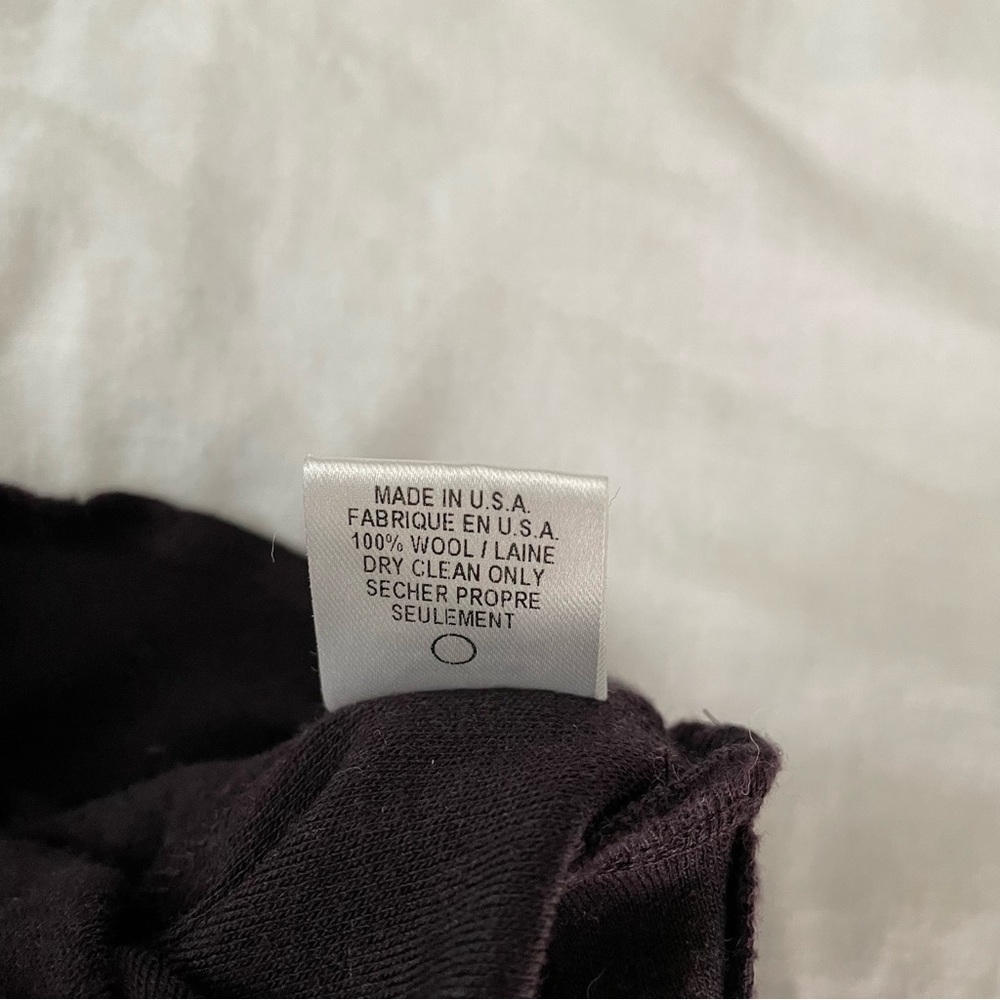 Diane von Furstenberg SZ 6 wool deep v neck dress 100% wool dark purple - Picture 5 of 6